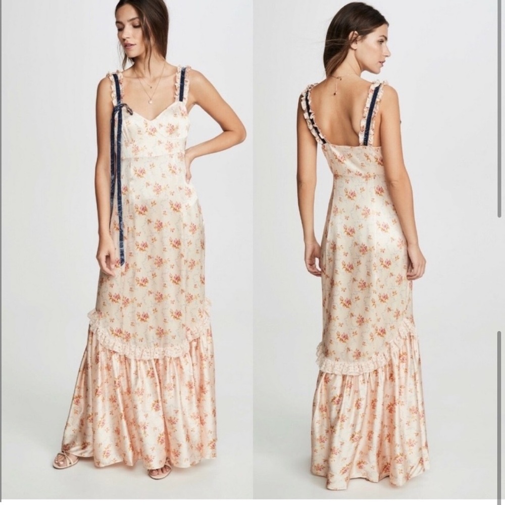 LOVESHACKFANCY silk floral dress